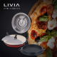 LIVIA LPU1200 elektromos pizzasütő, 32 cm, 1200W, időkapcsoló: 15 perc, 5 teljesítmény fokozat, maximum 400°C, PAN pizza