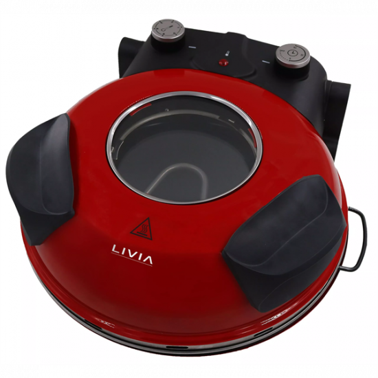 LIVIA LPU1200 elektromos pizzasütő, 32 cm, 1200W, időkapcsoló: 15 perc, 5 teljesítmény fokozat, maximum 400°C, PAN pizza