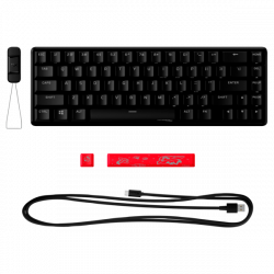 HP HYPERX vezetékes mechanikus gaming billentyűzet Alloy Origins 65 RGB piros switch - amerikai lokalizáció