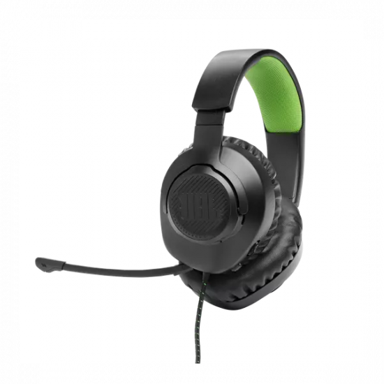 JBL Quantum 100X Console (Vezetékes, gaming fejhallgató levehető mikrofonnal), Fekete/Zöld