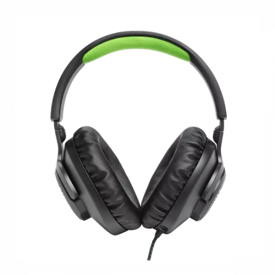 JBL Quantum 100X Console (Vezetékes, gaming fejhallgató levehető mikrofonnal), Fekete/Zöld