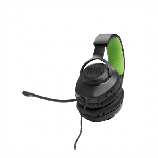 JBL Quantum 100X Console (Vezetékes, gaming fejhallgató levehető mikrofonnal), Fekete/Zöld