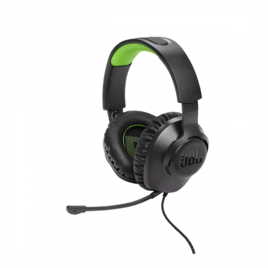 JBL Quantum 100X Console (Vezetékes, gaming fejhallgató levehető mikrofonnal), Fekete/Zöld