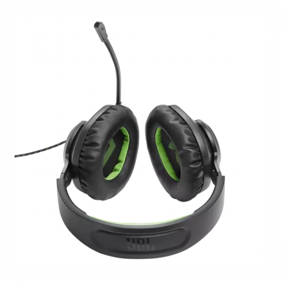JBL Quantum 100X Console (Vezetékes, gaming fejhallgató levehető mikrofonnal), Fekete/Zöld