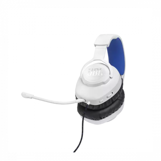 JBL Quantum 100P Console (Vezetékes, gaming fejhallgató levehető mikrofonnal), Fehér/Kék