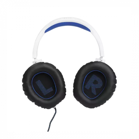 JBL Quantum 100P Console (Vezetékes, gaming fejhallgató levehető mikrofonnal), Fehér/Kék