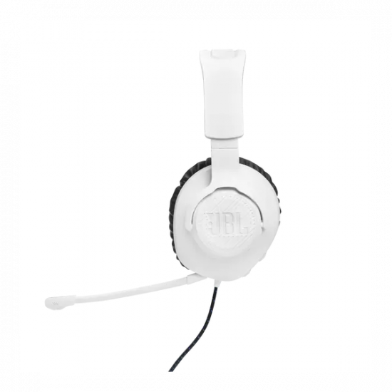 JBL Quantum 100P Console (Vezetékes, gaming fejhallgató levehető mikrofonnal), Fehér/Kék