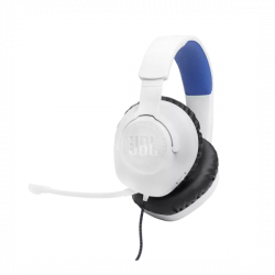 JBL Quantum 100P Console (Vezetékes, gaming fejhallgató levehető mikrofonnal), Fehér/Kék
