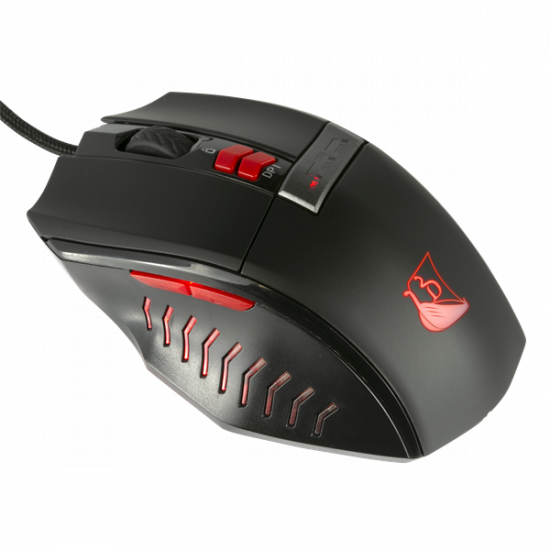 KONIX - DRAKKAR PC Runemaster Evo Egér Vezetékes Gaming 2500DPI, Fekete-Piros