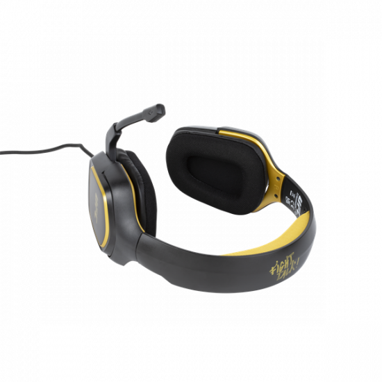 KONIX - UFC 2.0 Fejhallgató Vezetékes Gaming Stereo Mikrofon, Fekete-Sárga