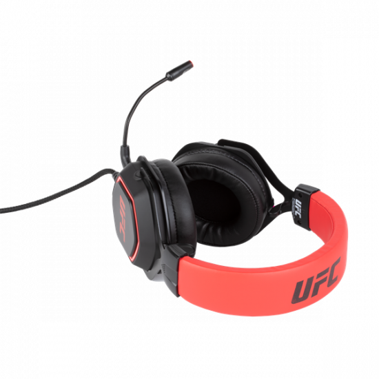 KONIX - UFC 7.1 Fejhallgató Vezetékes Gaming Stereo Mikrofon, Fekete-Piros