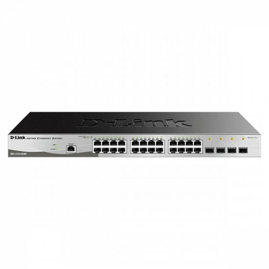 D-LINK Switch 24x1000Mbps (24xPOE) + 4xGigabit kombó SFP Menedzselhető Rackes (Metro), DGS-1210-28P/ME/E