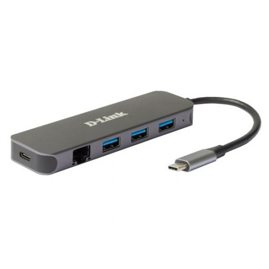 D-LINK USB-C HUB 3xUSB + 1xUSB-C +1xLAN, DUB-2334