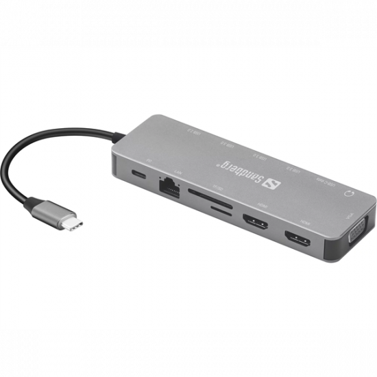 SANDBERG Dokkoló, USB-C 13-in-1 Travel Dock