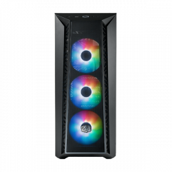 COOLER MASTER Ház Midi ATX MasterBox 520 + 3db Ventilátor + HUB, Tápegység nélkül, Üvegfalú, fekete