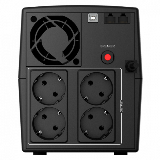 NJOY Szünetmentes 1500VA - Keen 1500 USB (4 Schuko, line-interaktív, fekete)