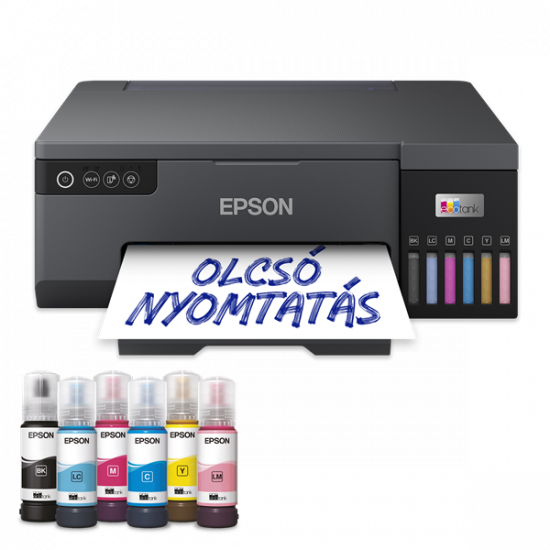 EPSON Tintasugaras nyomtató - EcoTank L8050 (A4, színes, 5760x1440 DPI, 25 lap/perc, USB/Wifi/Wifi Direct)