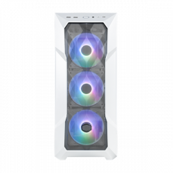 COOLER MASTER Ház Midi ATX MasterBox TD500 MESH V2 ARGB, 3db ARGB Ventilátorral, Tápegység nélkül, Edzett Üveg, fehér