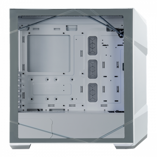 COOLER MASTER Ház Midi ATX MasterBox TD500 MESH V2 ARGB, 3db ARGB Ventilátorral, Tápegység nélkül, Edzett Üveg, fehér