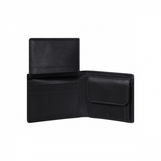 SAMSONITE BŐR Pénztárca 140976-1041, 046 - B 6CC+VFL+2C+C (BLACK) -ATTACK 2 SLG