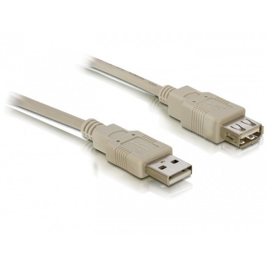 DELOCK kábel USB 2.0 Type-A male / female hosszabbító 3m bézs