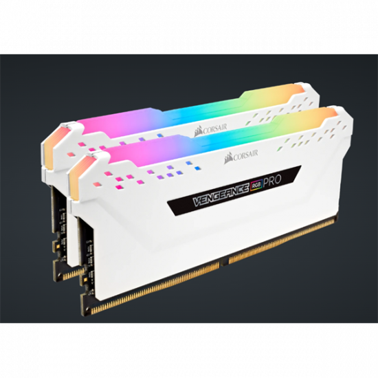 CORSAIR Memória VENGEANCE RGB PRO DDR4 16GB 3200MHz C16 (Kit of 2), fehér
