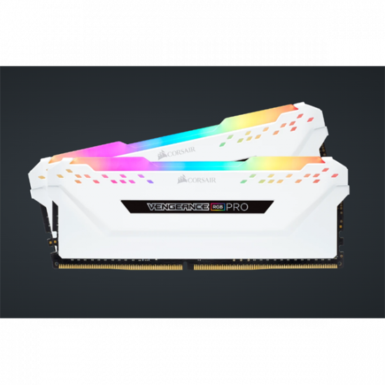 CORSAIR Memória VENGEANCE RGB PRO DDR4 16GB 3200MHz C16 (Kit of 2), fehér