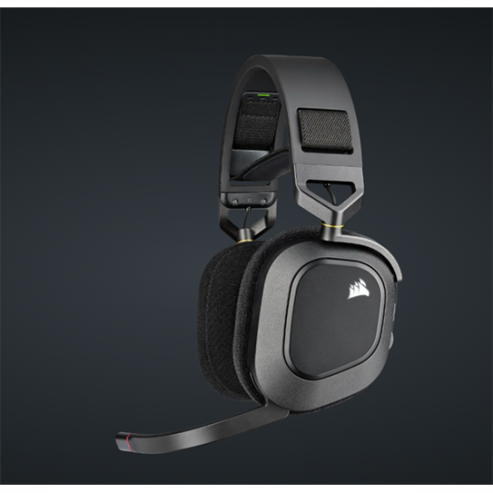CORSAIR Vezeték Nélküli Headset, HS80 RGB WIRELESS Premium Gaming, Dolby Atmos hangzás, szürke
