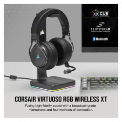 CORSAIR Vezetékes/Vezeték Nélküli Headset, VIRTUOSO RGB WIRELESS XT, Dolby Atmos, fekete