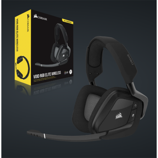 CORSAIR Vezeték Nélküli Headset, VOID RGB ELITE Wireless Premium Gaming, 7.1 Hangzás, RGB, fekete