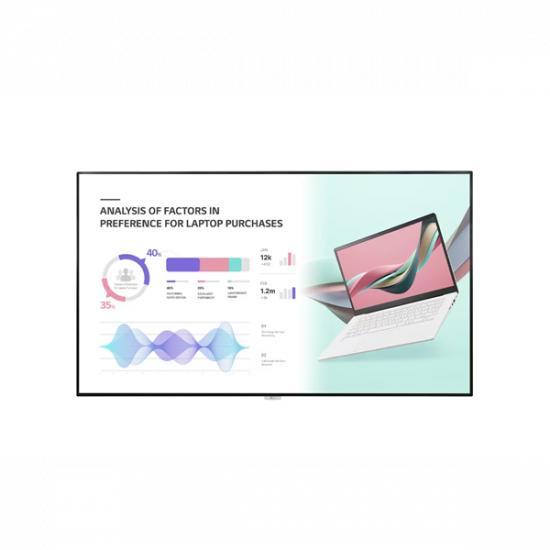 LG 24/7 IPS LFD 98" 98UH5J, 3840x2160, 500cd/m2, 3xHDMI/DP/DVI-D/USB 2.0/RS232C/RJ45/Audio/IR, hangszóró