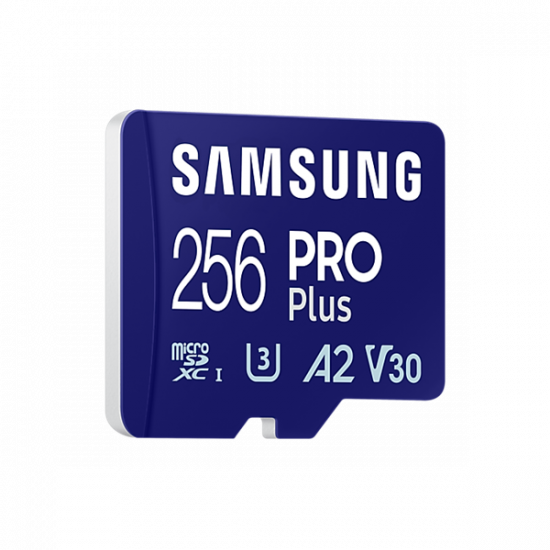 SAMSUNG Memóriakártya, PRO Plus microSDXC kártya 256GB, CLASS 10, UHS-I, U3, V30, A2, + Adapter, R180/W130