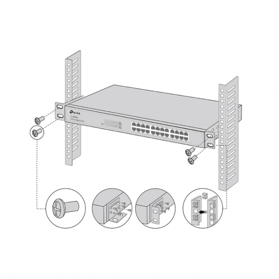 TP-LINK Kiegészítő - Rack Mount Kit 19-inch (22x43.8x15mm), RACKMOUNT KIT-19