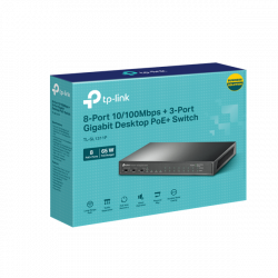 TP-LINK Switch 8x100Mbps(8xPOE+) + 2x1000Mbps + 1xGigabit SFP, TL-SL1311P