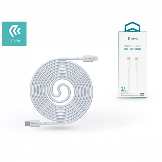 DEVIA USB TYPE-C - LIGHTNING ADAT- ÉS TÖLTŐKÁBEL 1 M-ES VEZETÉKKEL - SMART SERIES PD CABLE FOR LIGHTNING - 3.0A - WHITE
