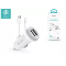 DEVIA APPLE IPHONE LIGHTNING SZIVARGYÚJTÓS TÖLTŐ ADAPTER + LIGHTNING ADATKÁBEL - 5V/3,1A - WHITE