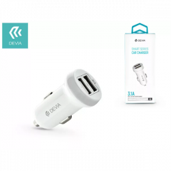 DEVIA SMART DUAL USB SZIVARGYÚJTÓS TÖLTŐ ADAPTER - SMART SERIES CAR CHARGER - 5V/3,1A - WHITE
