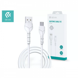 DEVIA USB - MICRO USB ADAT- ÉS TÖLTŐKÁBEL 1 M-ES VEZETÉKKEL - KINTONE CABLE V2 SERIES FOR MICRO USB - 5V/2.1A - WHITE