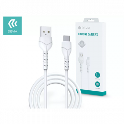 DEVIA USB - USB TYPE-C ADAT- ÉS TÖLTŐKÁBEL 1 M-ES VEZETÉKKEL - KINTONE CABLE V2 SERIES FOR TYPE-C - 5V/2.1A - WHITE