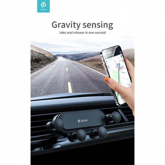 DEVIA UNIVERZÁLIS SZELLŐZŐRÁCSBA ILLESZTHETŐ AUTÓS TARTÓ - KINTONE SERIES GRAVITY CAR HOLDER - FEKETE