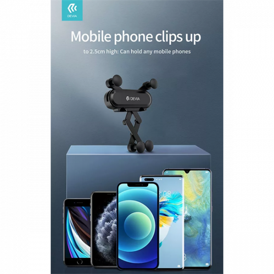 DEVIA UNIVERZÁLIS SZELLŐZŐRÁCSBA ILLESZTHETŐ AUTÓS TARTÓ - KINTONE SERIES GRAVITY CAR HOLDER - FEKETE