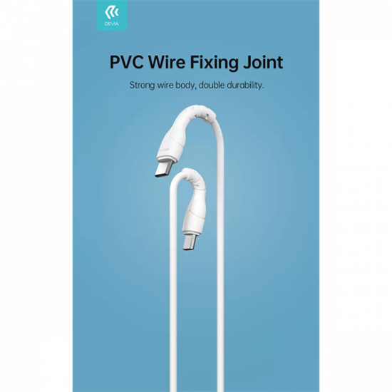 DEVIA USB TYPE-C - USB TYPE-C ADAT- ÉS TÖLTŐKÁBEL 1 M-ES VEZETÉKKEL - KINTONE SERIES TYPE-C TO TYPE-C CABLE - 60W, WHITE