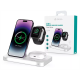 DEVIA QI UNIVERZÁLIS VEZETÉK NÉLKÜLI TÖLTŐ ÁLLOMÁS - 15W - 3in1: SMARTPHONE + IWATCH + AIRPODS - FEHÉR