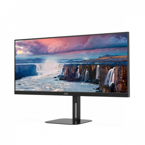 AOC VA monitor 34" U34V5C/BK, 3440x1440, 21:9, 300cd/m2, 1ms, HDMI/DisplayPort/USB-C/4xUSB, hangszóró