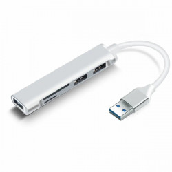 BLACKBIRD USB 3.0 multiport hub 5in1 3xUSB3.0, SD, TF, ezüst, aluminium ház