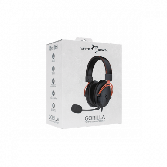WHITE SHARK GORILLA-B/R, GH-2341-B/R gamer fejhallgató, fekete/piros, (3.5 Jack)