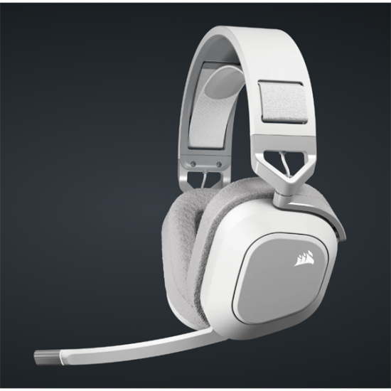 CORSAIR Vezeték Nélküli Headset, HS80 MAX RGB WIRELESS Gaming, Dolby Atmos hangzás, fehér