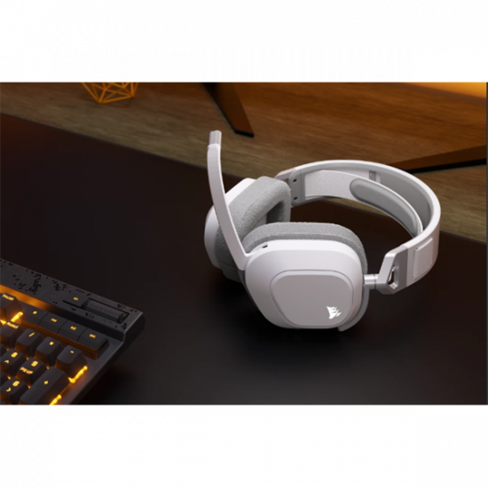 CORSAIR Vezeték Nélküli Headset, HS80 MAX RGB WIRELESS Gaming, Dolby Atmos hangzás, fehér