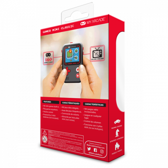 MY ARCADE Játékkonzol Gamer Mini Classic 160in1 Fekete & Piros Hordozható, DGUN-3925