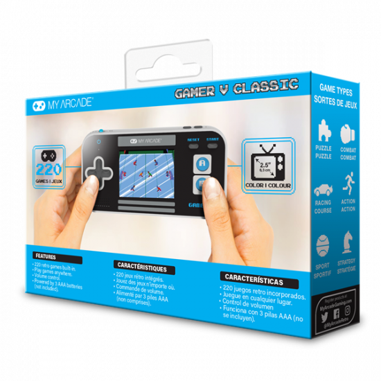 MY ARCADE Játékkonzol Gamer V Classic 220in1 Fekete & Kék Hordozható, DGUN-3919